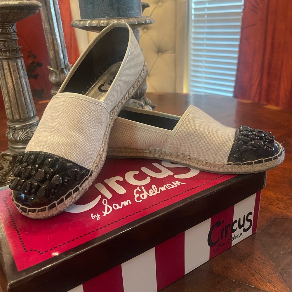 Circus by Sam Edelman Beige and Black Espadrilles at Neiman Marcus! Worn once!